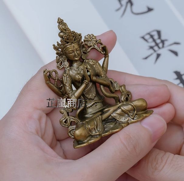 仏教美術 四臂観音仏像 禅意 茶室 銅製 開運 風水 仏像 彫刻 置物