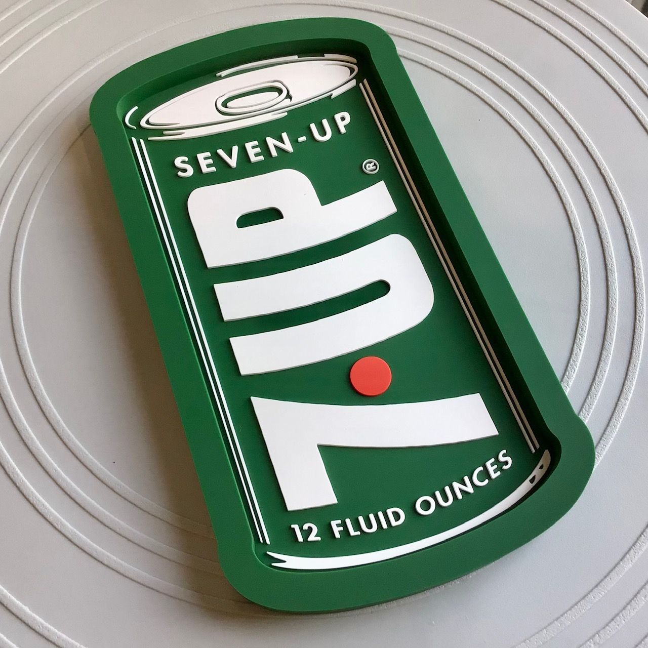 新品 ラバートレイ コースター 小物入れ 7up セブンアップ 缶 