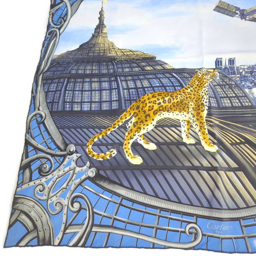 Cartier カルティエ パンテール シルク アニマルプリント スカーフ  