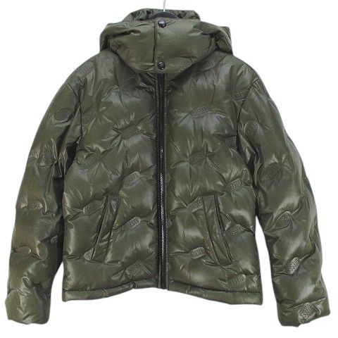 ディーゼル DIESEL RN74299 ダウン ジャケット 緑系 オリーブグリーン ジップアップ ロゴ エンボス 裏地 キッズ 子供服