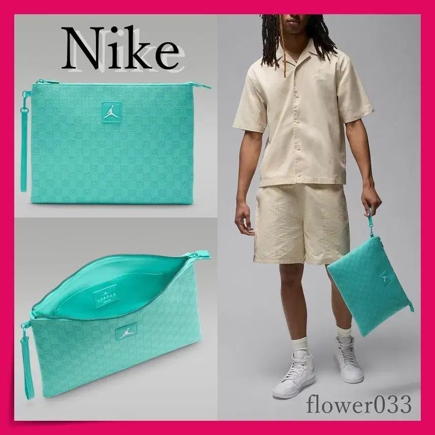 NIKE(ナイキ) クラッチバッグ Jordan ジョーダン モノグラム ポーチ エメラルド 上昇