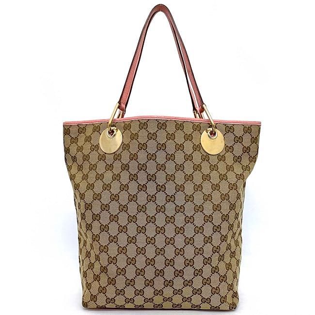 Gucci GGパターン トートバッグ ベージュ/ピンク グッチ トートバッグ ベージュ ピンク 120836 GG キャンバス - メルカリ