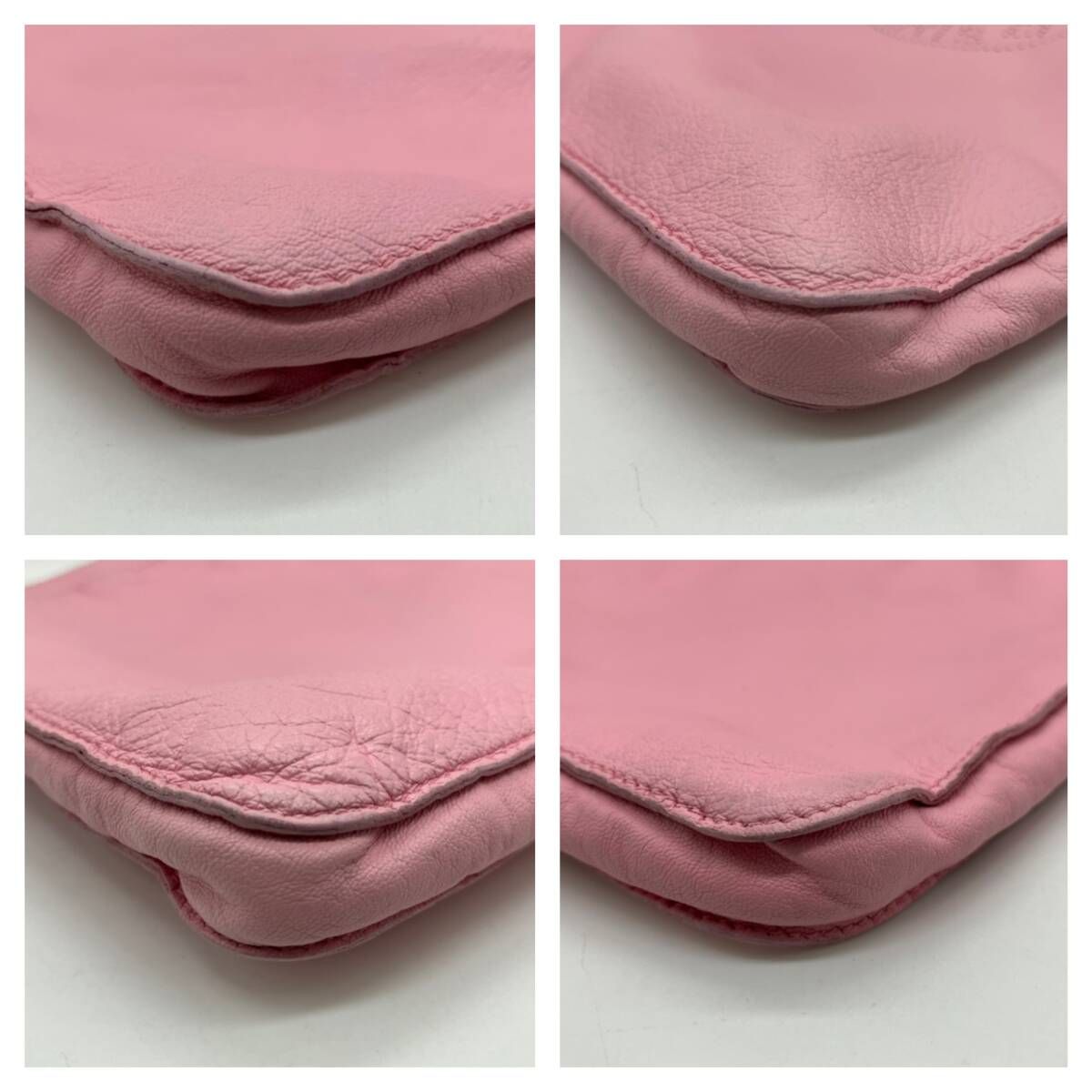 HERMES エルメス クルードセル G4 M レザー ショルダーバッグ ピンク