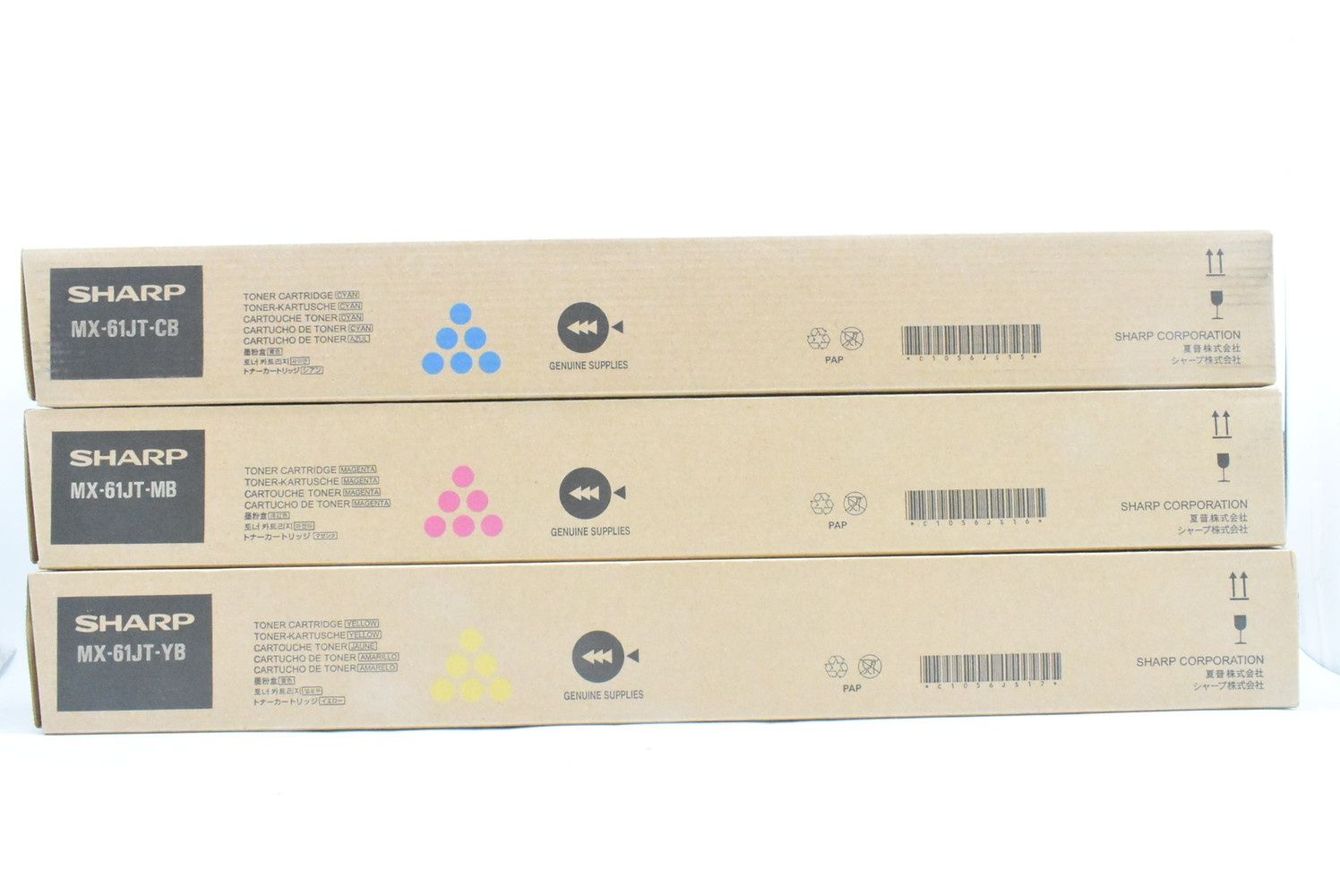シャープ 純正 トナー MX-61JT 3色 シアン マゼンタ イエロー SHARP IT03V9P3PAIS-D-N08-byebye