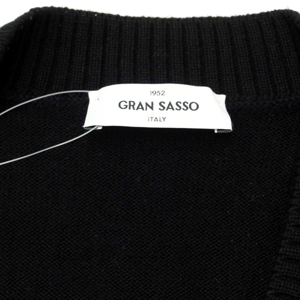 【中古】グランサッソ GRAN SASSO ウール ニット カーディガン ブラック【サイズ48】【メンズ】-2