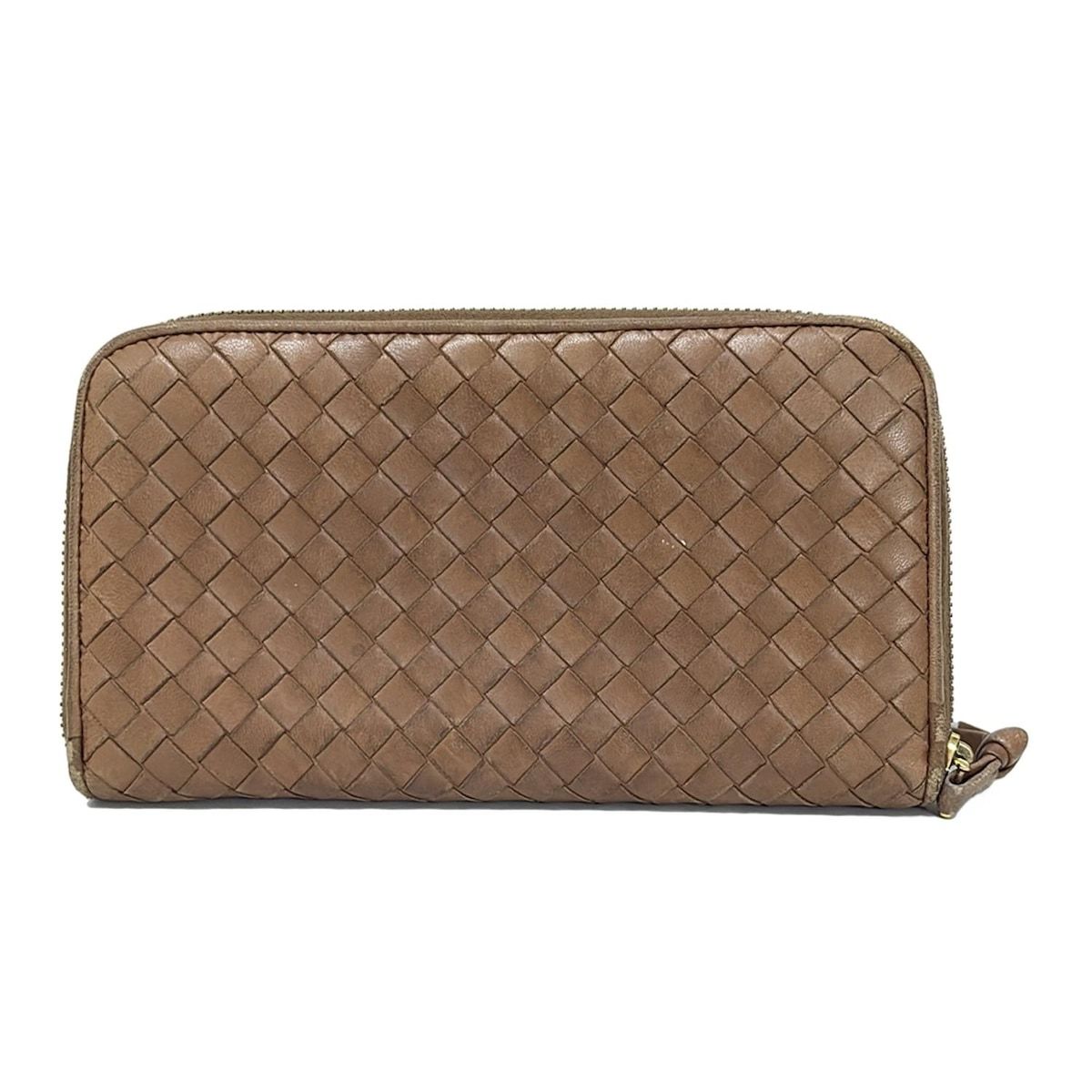 BOTTEGA VENETA ボッテガヴェネタ 長財布 ジップアラウンドウォレット イントレチャート 114076 ブラウン ラウンドファスナー レザー