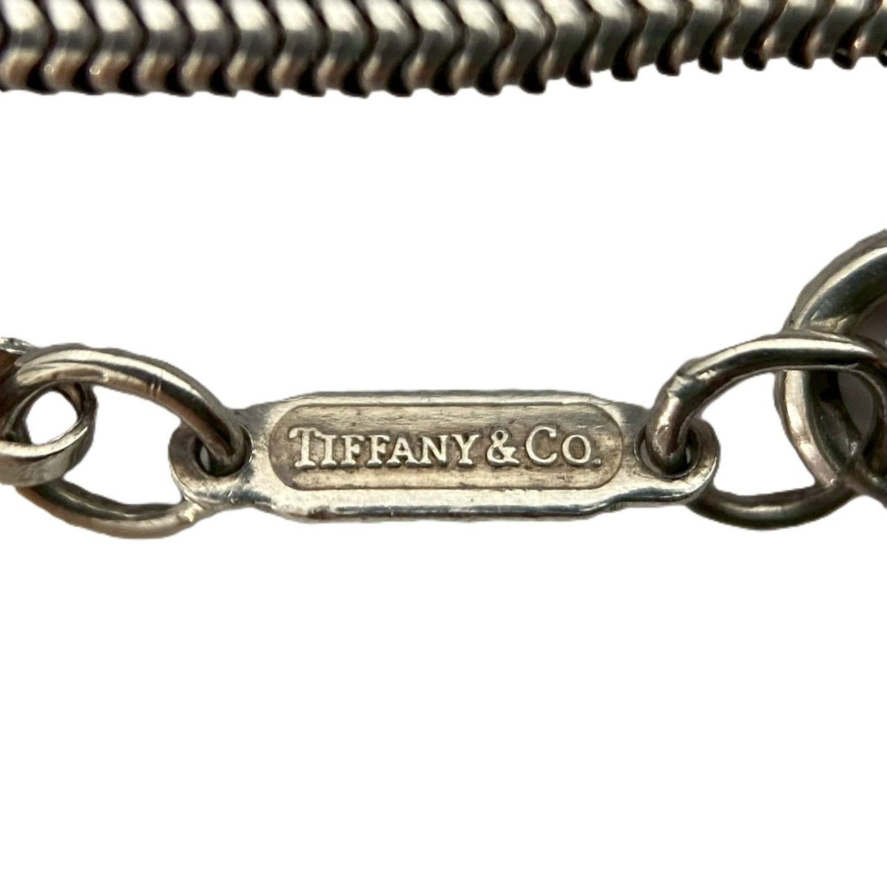 Y【TIFFANY&Co.】ナローバー 1837 スネークチェーン ネックレス