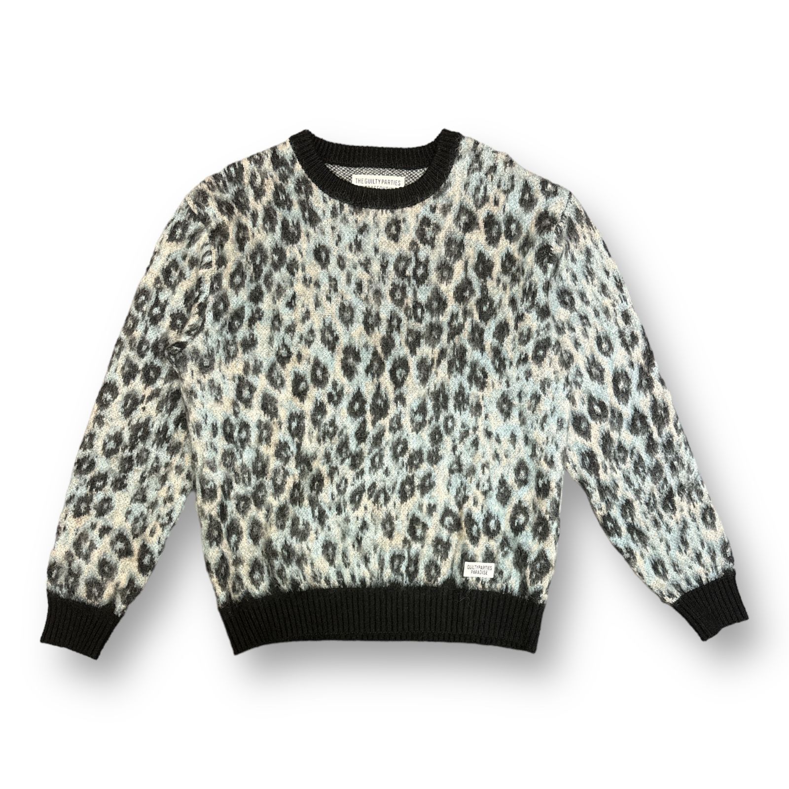 定価46200円 WACKO MARIA Leopard MOHAIR CREW NECK Sweater レオパード モヘアクルーネックセーター ニット ワコマリア S 54546A