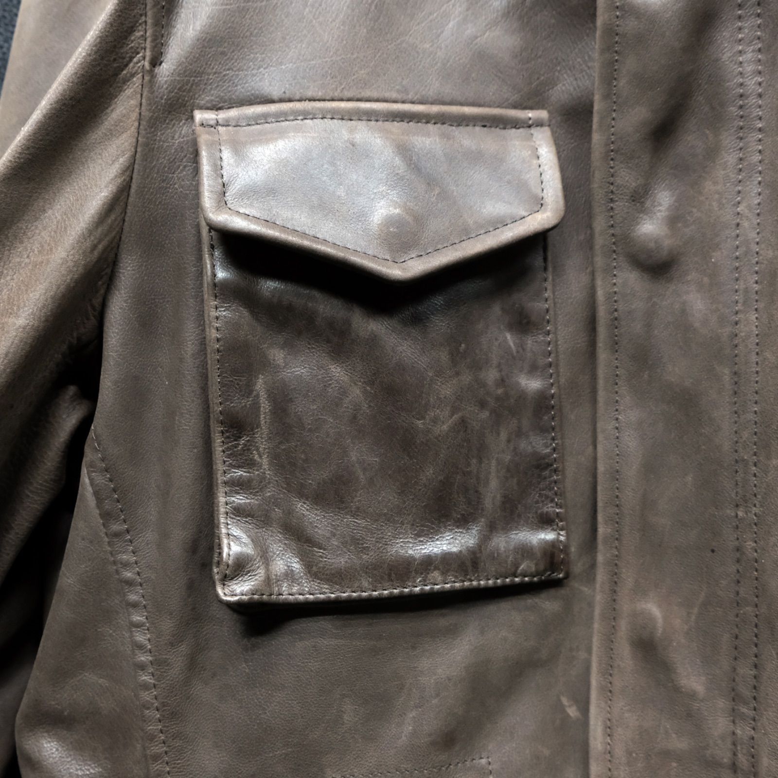 UNITED ARROWS M-65 レザージャケット M 牛革 ミリタリー
