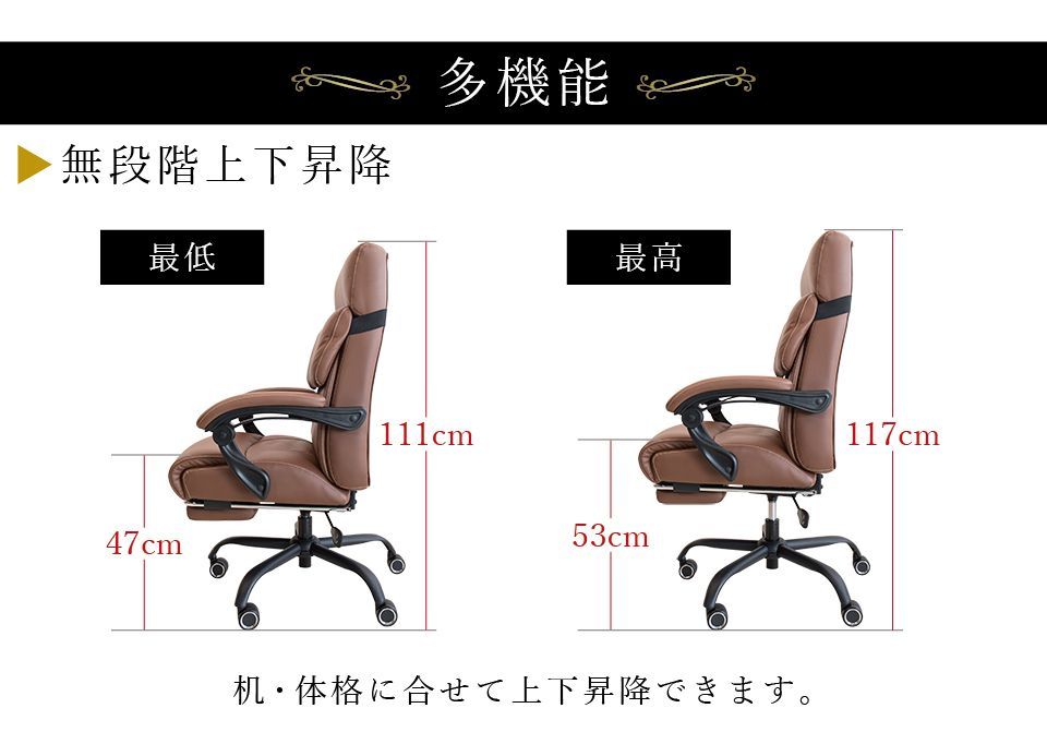 4/4までの短期出品❗️エグゼクティブチェア　革製 楽天市場】【6ヶ月保証付】オフィスチェア 本革 チェア 牛革