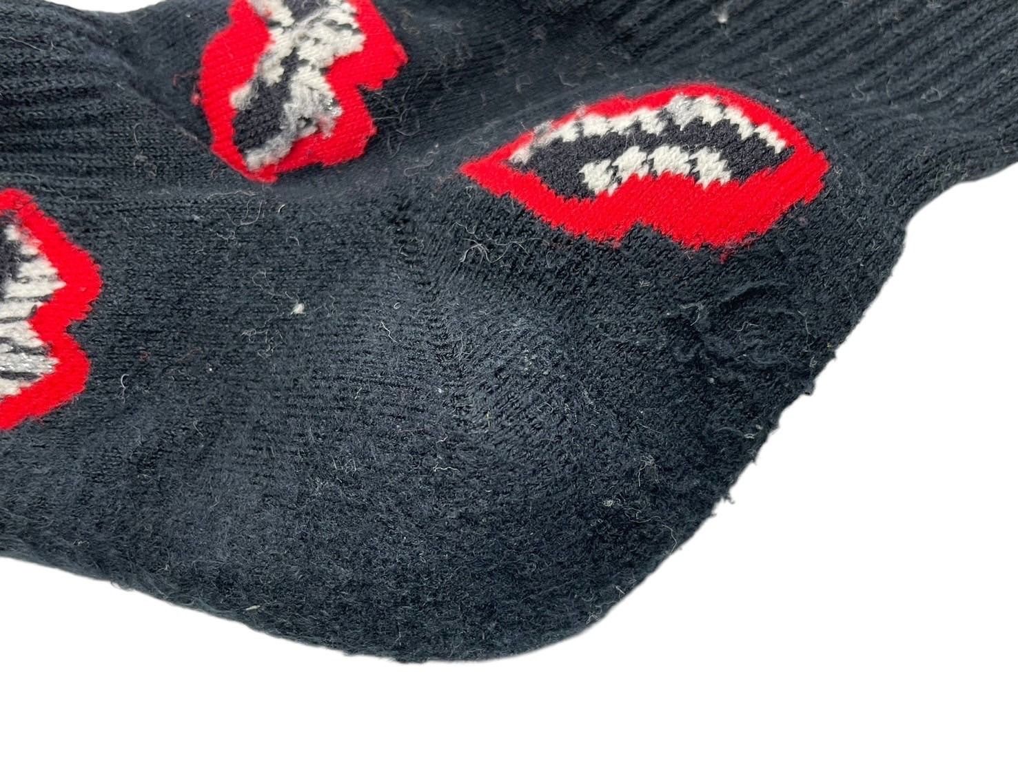 CHROME HEARTS クロムハーツ 靴下 マッティボーイ リップ ソックス ロゴ刺繍 ブラック レッド コットン 4 c 070935