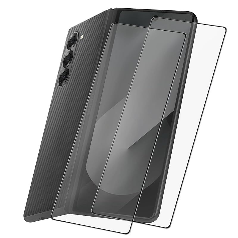 Galaxy Z Fold6 ガラスフィルム 【前面保護・専用】 SC-55E SCG28 ギャラクシー ゼット フォールド6 外側画面 スクリーン 【黒縁 2枚】 保護 フィルム 液晶 強化 9H ガラス シート 自動吸着 外側ディス
