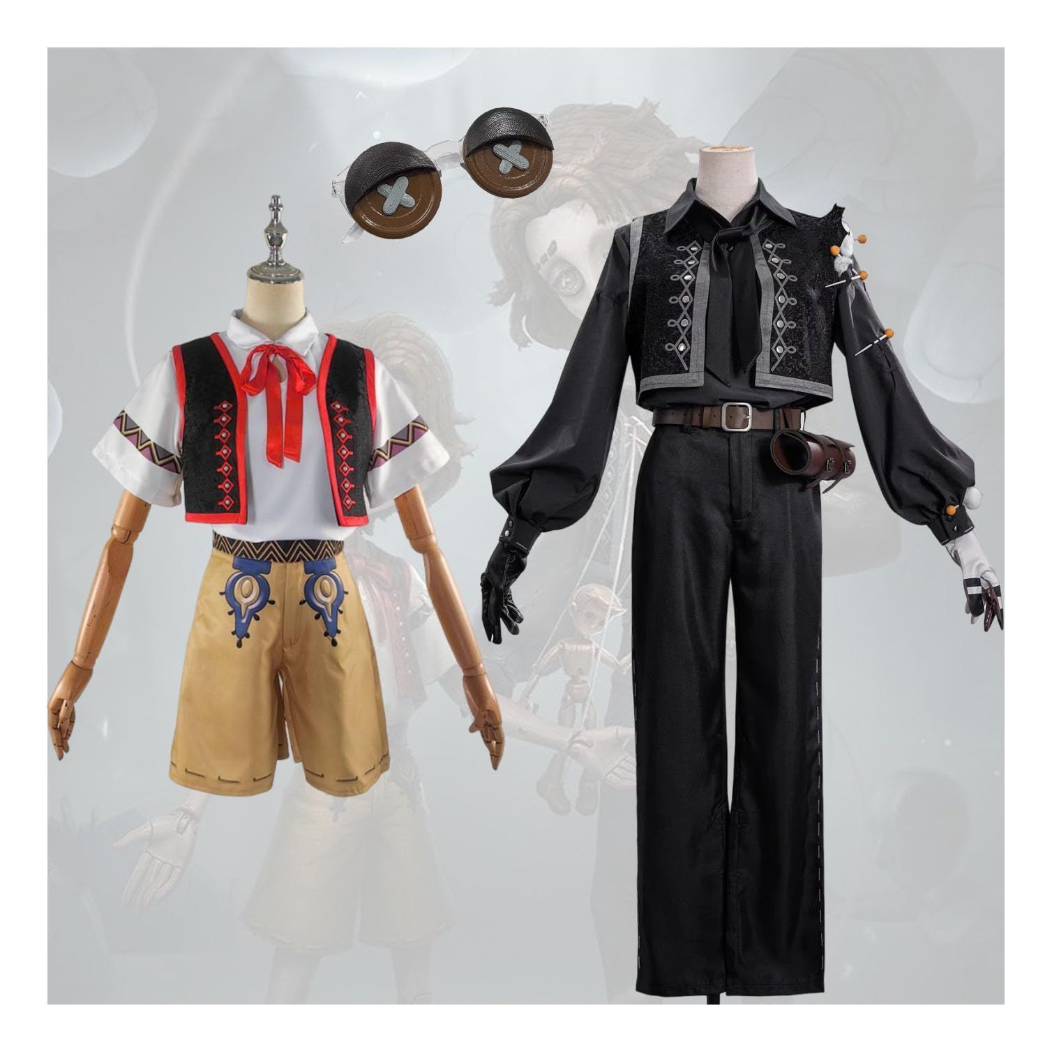 高品質 第五人格 マティアス?チェルニン 人形師 コスプレ衣装 メガネ付き 3Dプリント フルセット アイデンティティv サバイバー コスチBJ0925ML03 ハロウィン