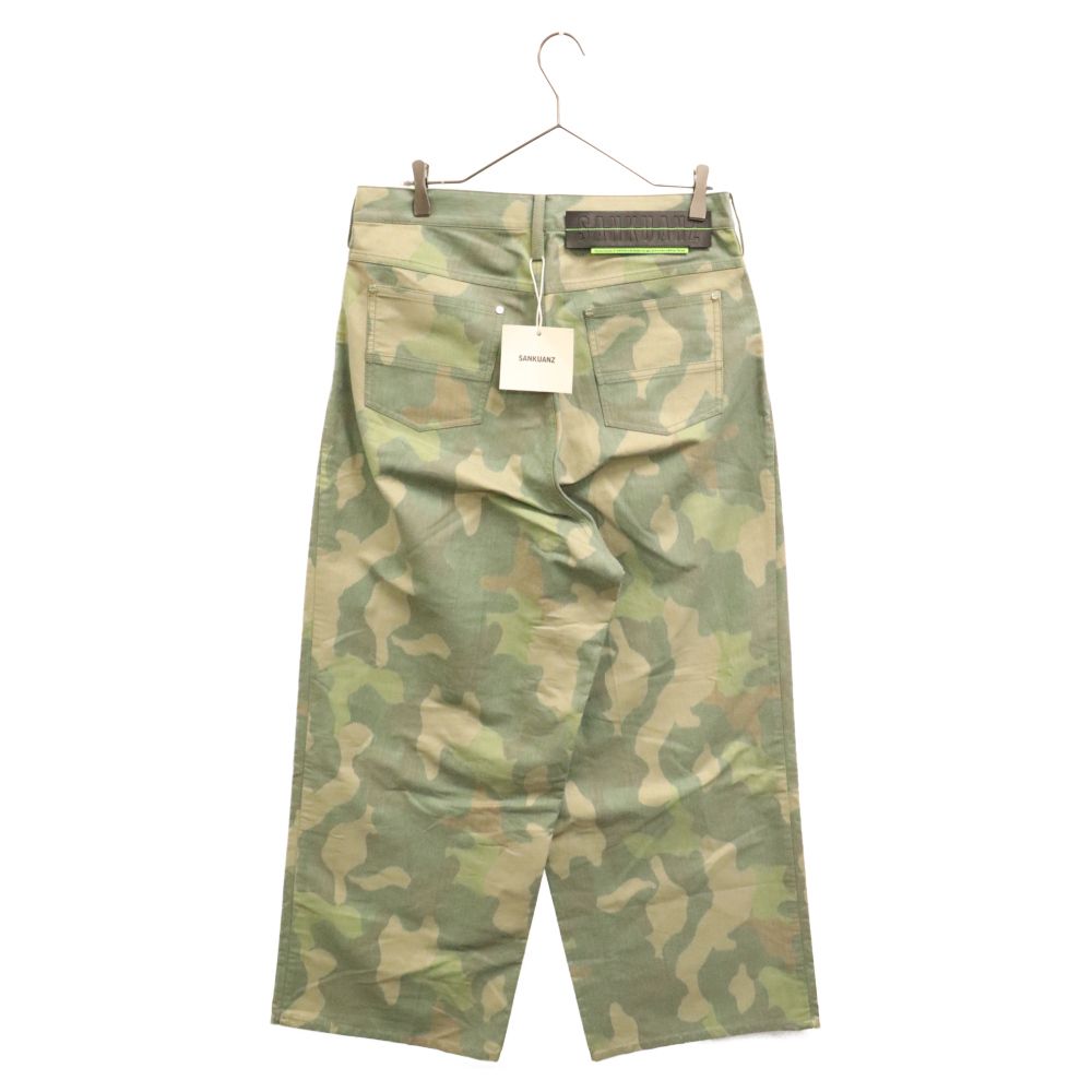 サンクアンズ 21 AW カモフラ ワイドロングパンツ グリーン CAMO