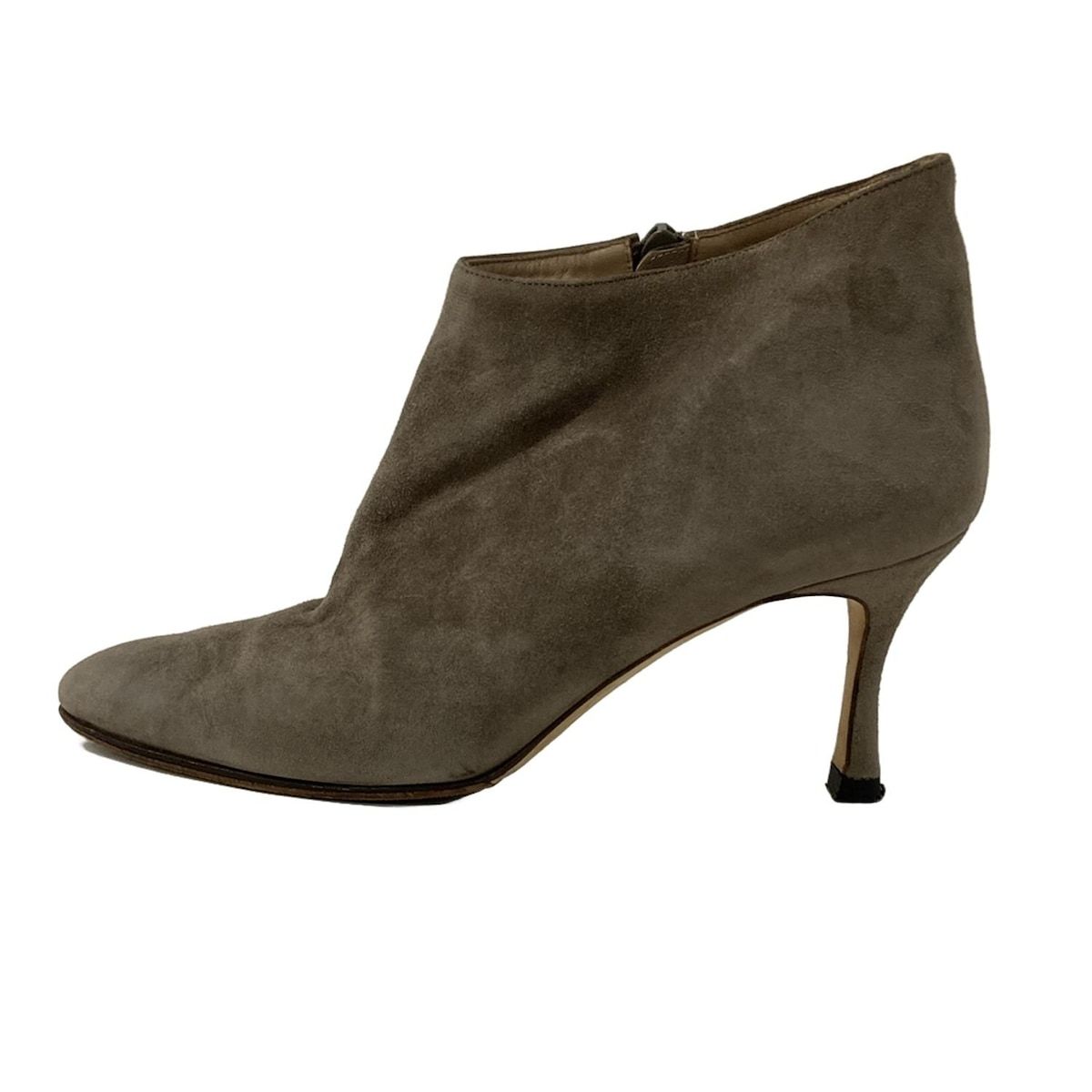 MANOLO BLAHNIK マノロブラニク ブーティ 38 レディース - グレーベージュ アウトソール張替済