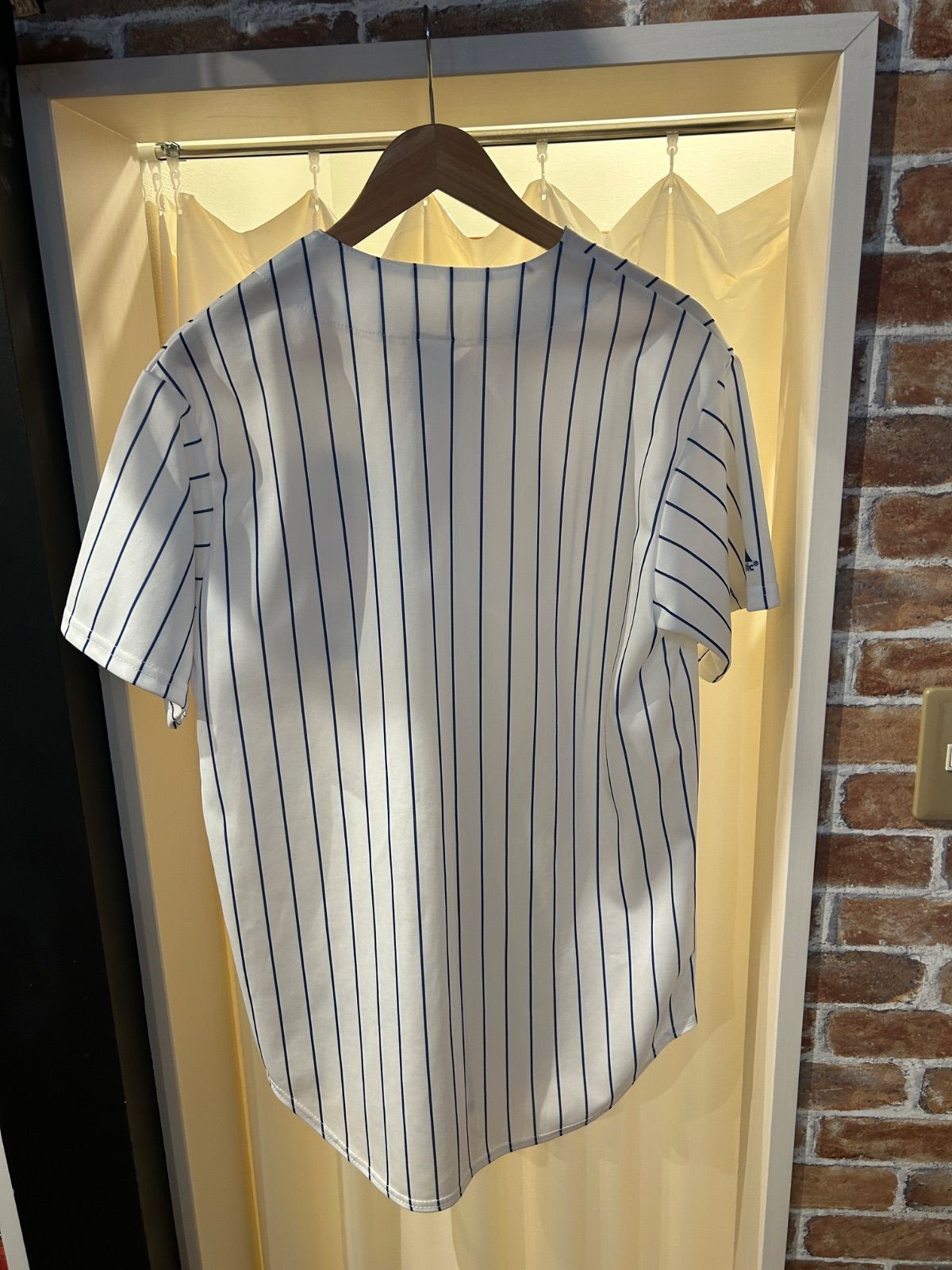 シカゴ カブス MLB ゲームシャツ ビッグロゴ ユニフォーム サイズM ホワイト ブルー A-121