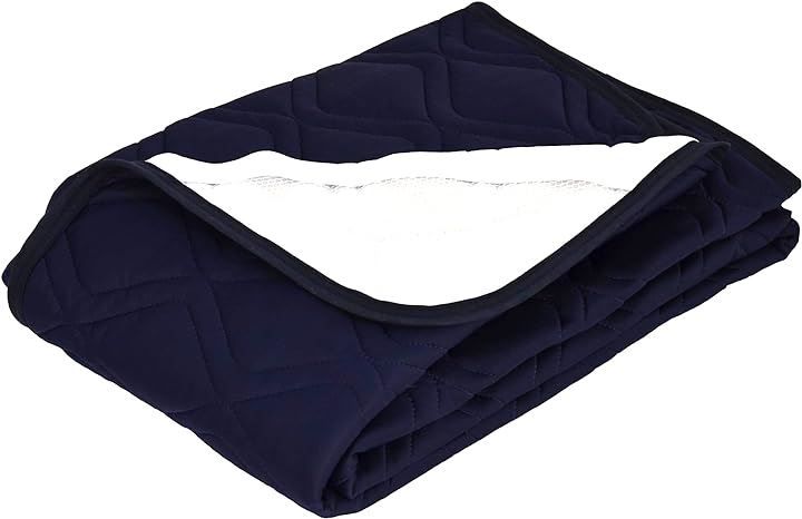 Ｍ ＭＩＴＡＳ Q-MAX 0.505 接触冷感＆裏面メッシュ ひんやり敷パッド ダブルサイズ 140ｘ200cm Q-max値0.5以上 洗える抗菌防臭わた使用 熱帯夜対策( ネイビー，  ひんやり敷パッド ダブルサイズ)