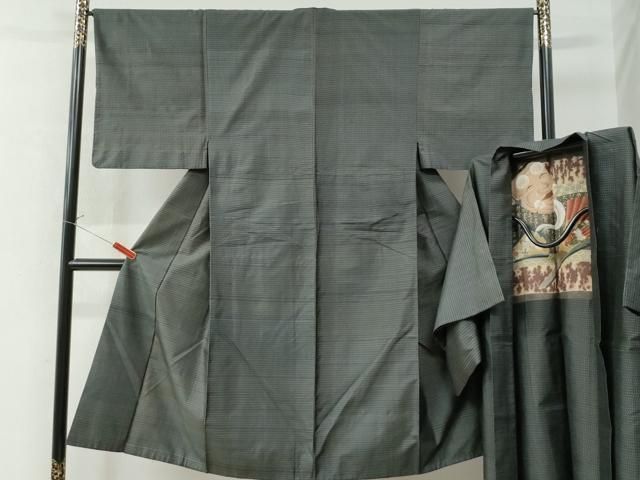 平和屋着物●男性 本場大島紬 アンサンブル 格子 正絹 CAAW8580yc