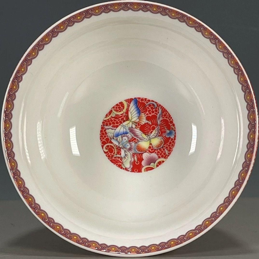 大清乾隆紅地琺瑯彩花卉碗 景徳鎮 陶磁器 装飾品 現代工芸品