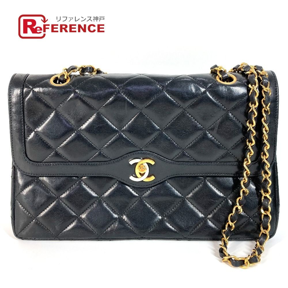 CHANEL シャネル ショルダーバッグ CC ココマーク パリ ラムスキン ブラック