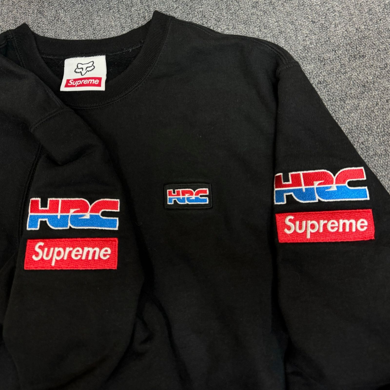 Supreme 19AW Honda Fox Racing 刺繍 クルーネック スウェット 