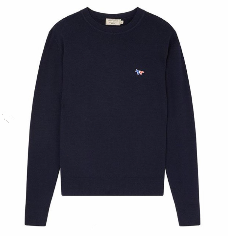 Maison Kitsune メゾン キツネ フォックスロゴ ハイゲージニットセーター AU00501KT1003 プルオーバー メンズ レディース　ブラック　ｓサイズ