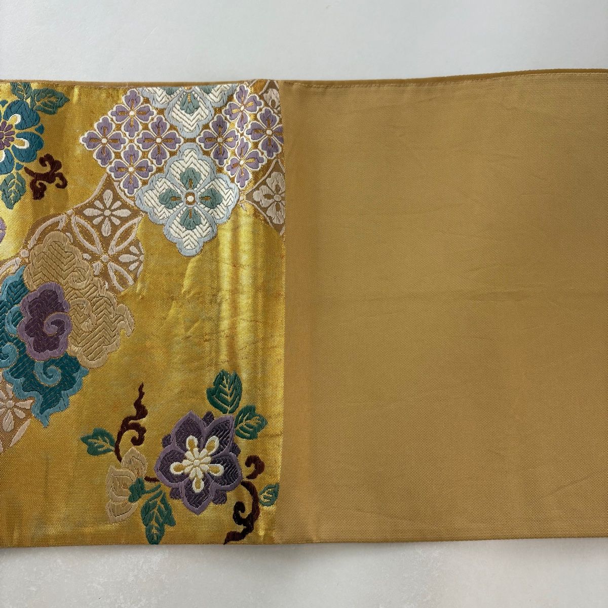 ナ3【1】◆美品◆正絹◆紅型・花鳥柄振袖 ＆六通袋帯＆帯締めセット◆レトロ imgrc0069740483.jpg