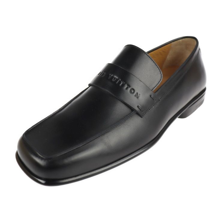 LOUIS VUITTON ルイ ヴィトン ローファー レザー ブラック スクエア