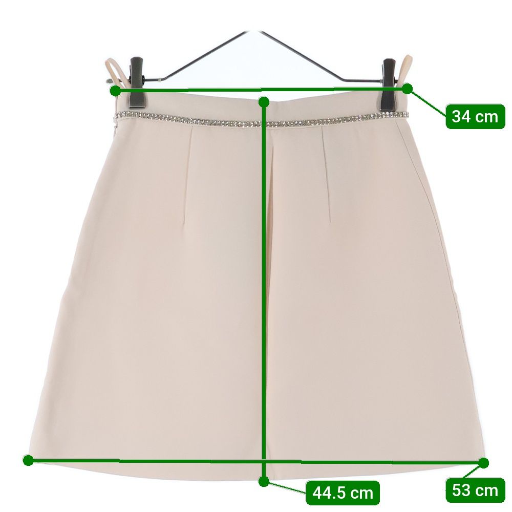 miumiu ミュウミュウ 19SS ラインストーン ビジュー装飾リボン ビスコース ミニスカート ピンク レディース MGI1294 SIROKUMA-CORPORATION_COM