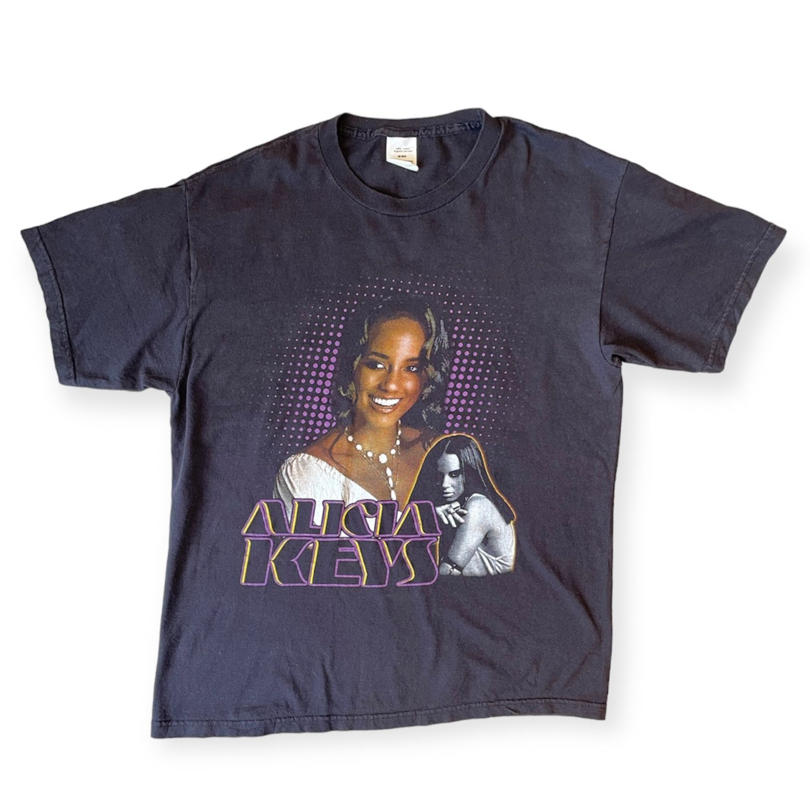 【古着】レア！　00's　アリシア・キーズ　Tシャツ　ブラック　(Alicia Keys Tour T-Shirt)　ビンテージ　ヴィンテージ　 ツアーT　バンドT　ライブT　アーティスト　黒