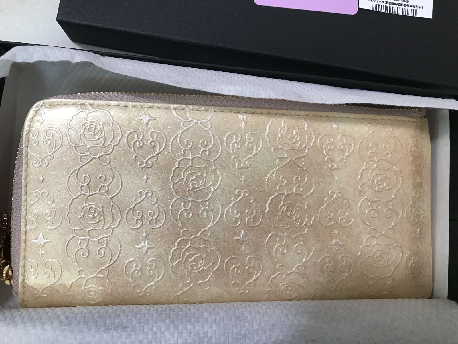 30492コ アナスイ 財布 長財布 L字ファスナー ベージュ ANNA SUI