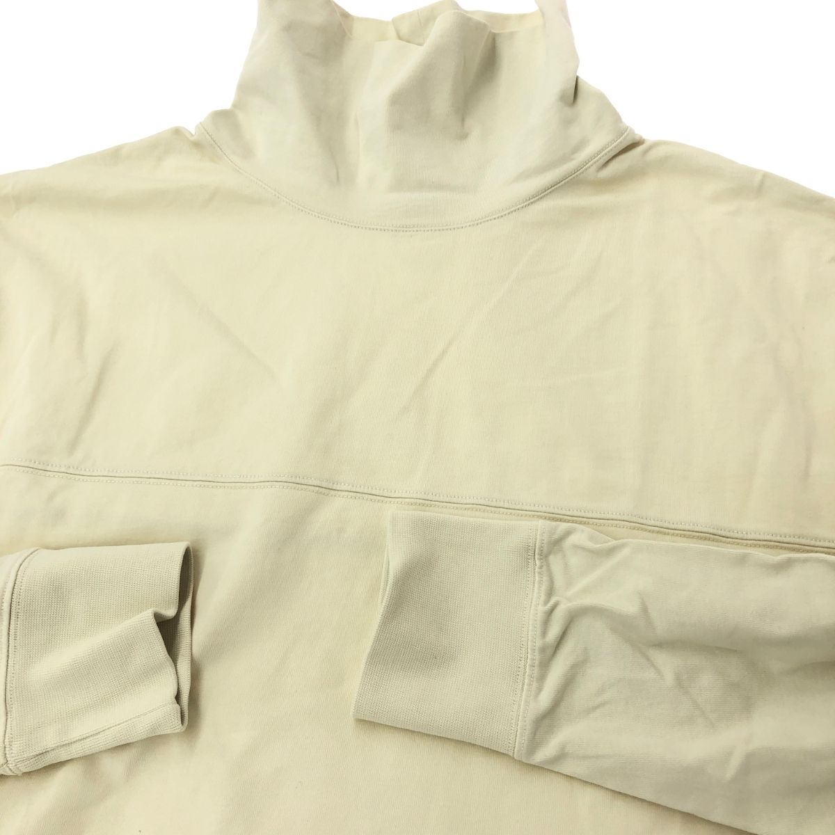 LEMAIRE ルメール タートルネックカットソー サイズ:L 長袖 1159-343-8485  コットン100％ ベージュ メンズ / 240001165753 LEMAIRE ルメール タートルネックカットソー サイズ:L 長袖 1159-343