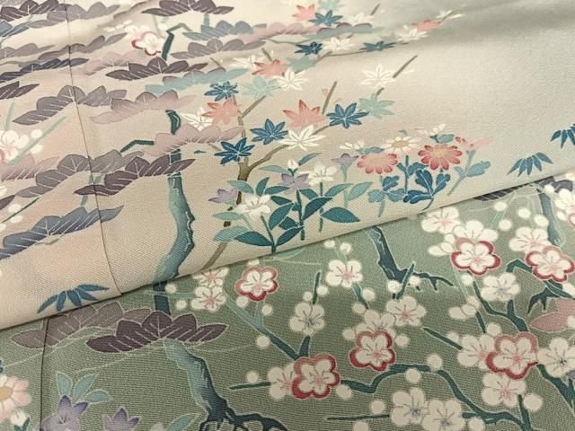 平和屋着物○本加賀友禅作家 奥田勝将 訪問着 松竹梅花文 暈し染め