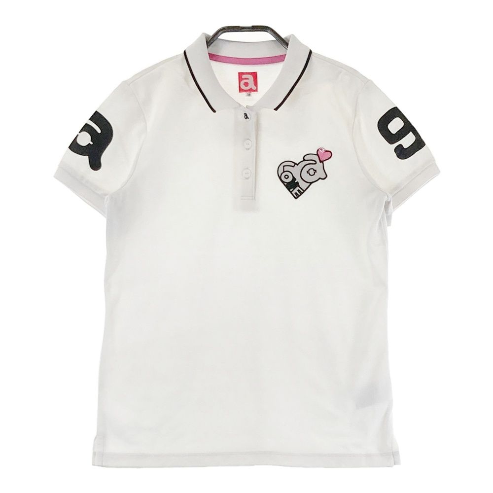 1円】ARCHIVIO アルチビオ 半袖ポロシャツ ワッペン ブルー系 46