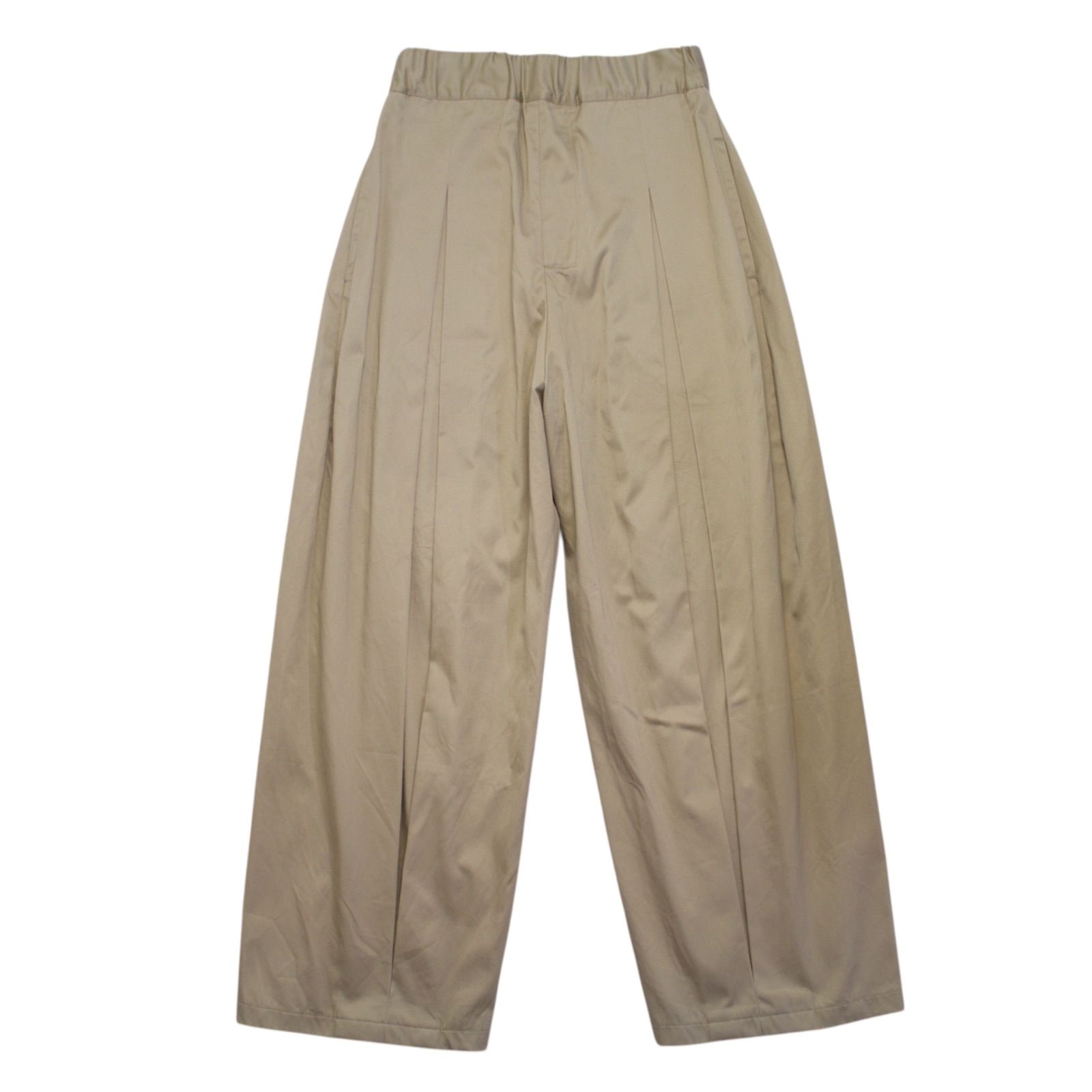 sage NATION セイジネーション BOX PLEAT TROUSERS S M ベージュ ボックスプリーツトラウザーズ スラックス パンツ