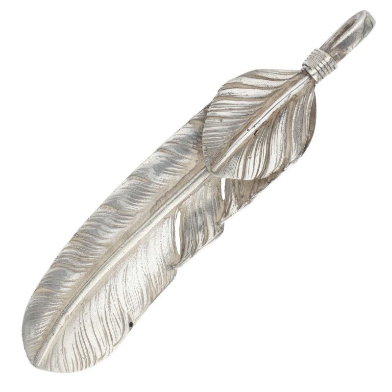 ゴローズ オールド上銀特大フェザー 左向き ネックレストップ メンズ 特大