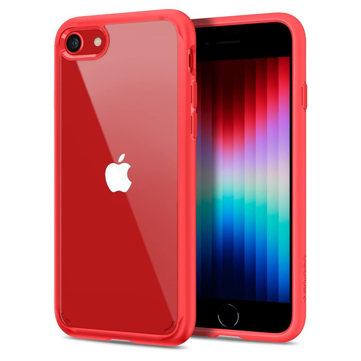 iPhone SE3 SE2 【第3/2世代】 Spigen ケース iPhone7/8用 ケース クリア 耐衝撃 黄変防止 ワイヤレス充電対応 2重構造 米軍MIL規格取得 すり傷防止 ウルトラ・ハイブリッド 042CS21724 (レッド)
