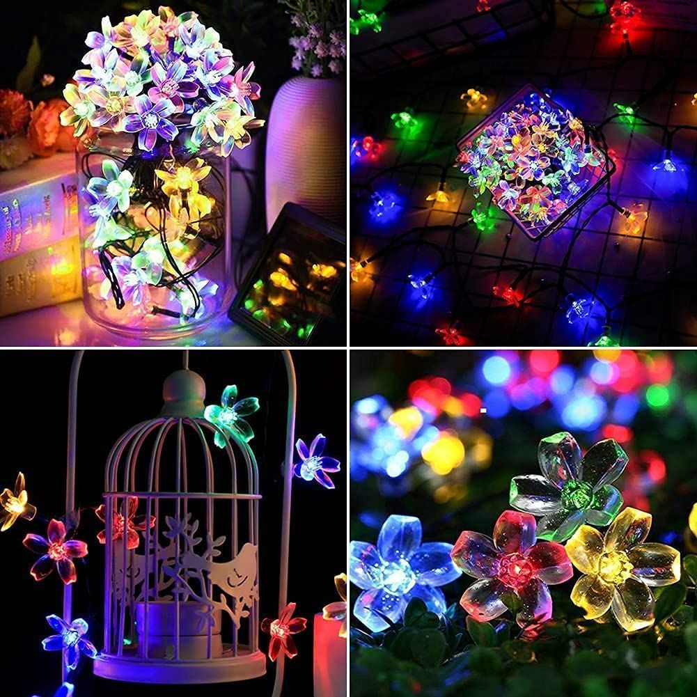 人気商品】Lecone ソーラー LED イルミネーション ソーラーライト 50LED 7M 屋外 庭 ライト ソーラー 桜の花 IP65防水 8モード  夜間自動点灯 クリスマス/ハロウィン/パーティー/バレンタインデー/新年/祝日/結婚式/誕生日/学園祭屋 メルカリShops