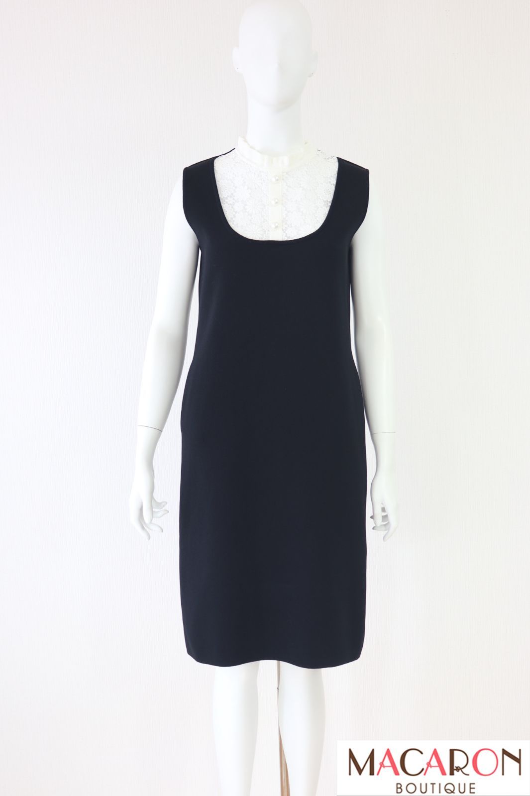 Rene 刺繍レースニットワンピース 6322070 2023年商品 黒/ブラック ルネ