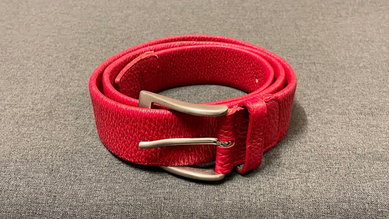 MADE IN ITALY製 Andrea D'AMICO レザーベルト レッド 85-100サイズ