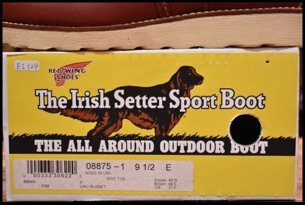 【9.5E 箱付 未使用 犬タグ復刻 18年】レッドウィング 8875 アイリッシュセッター 赤茶 オロラセット モックトゥ ブーツ redwing HOPESMORE【EI124】