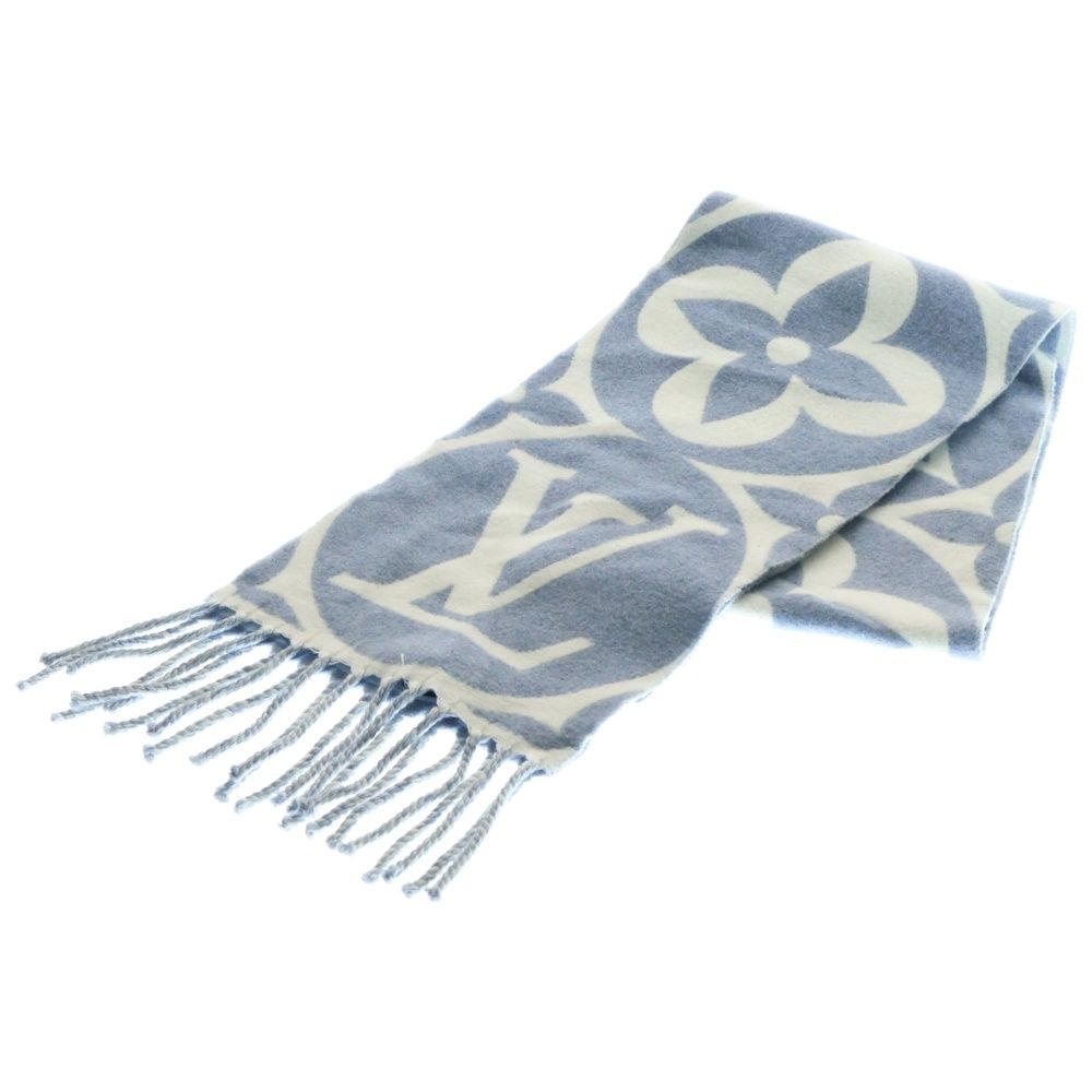 LOUIS VUITTON ルイヴィトン モノグラム メダリオン ウール マフラー レディース グレーM 79214