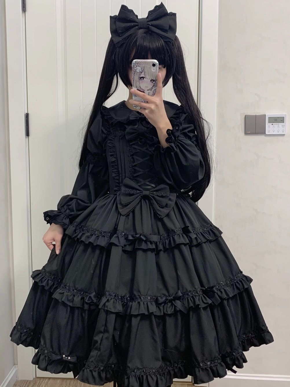 アンドロミオ　ワンピース　ロリィタ　ロリータ服　ゴスロリ　ジャンスカ黒ロリ アンドロミオ 全黒クラシックジャンパースカート ゴスロリ
