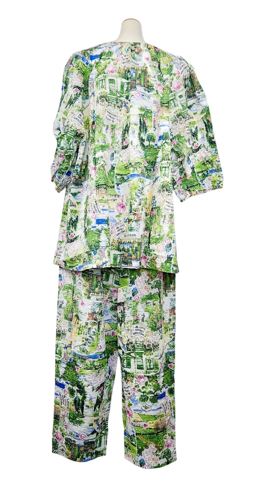 夏物　鴨居羊子 TUNIC　ノースリーブ袖　ローンサッカー パジャマ　日本製 チュニック 20％OFF SALE TUNIC チュニック 鴨居羊子 7分袖