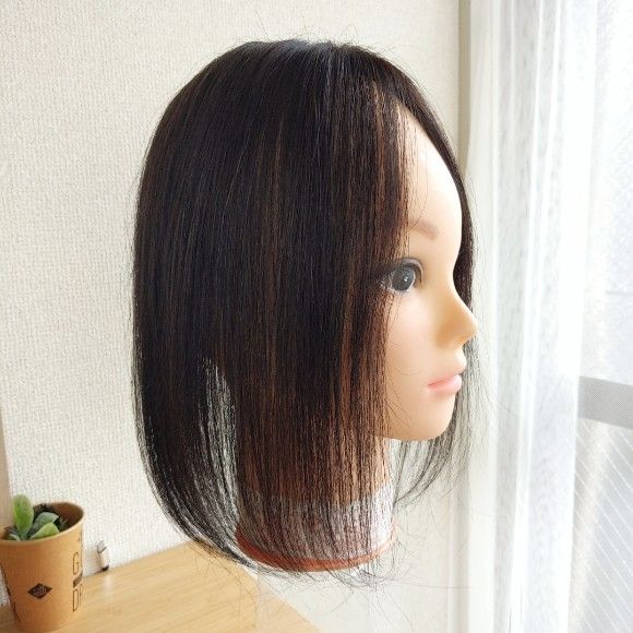 ☆人毛レミー100%ヘアピース☆ナチュラルブラック7×10☆30cm☆リアル 
