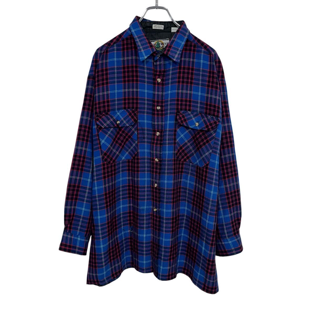 NORTHWEST Territory 長袖 ネルシャツ 2XL ブルー レッド チェック柄 格子柄 ビッグサイズ 長袖シャツ トップス 冬物 a710-5748