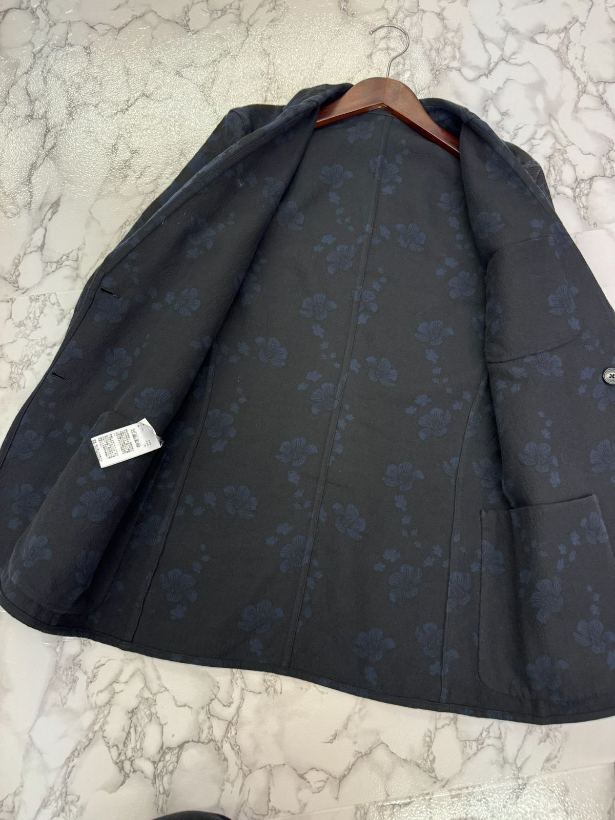 国内正規品 HERMES エルメス コットン 総柄 刺繍 テーラード 国内正規品 HERMES エルメス コットン 総柄 刺繍 テーラード