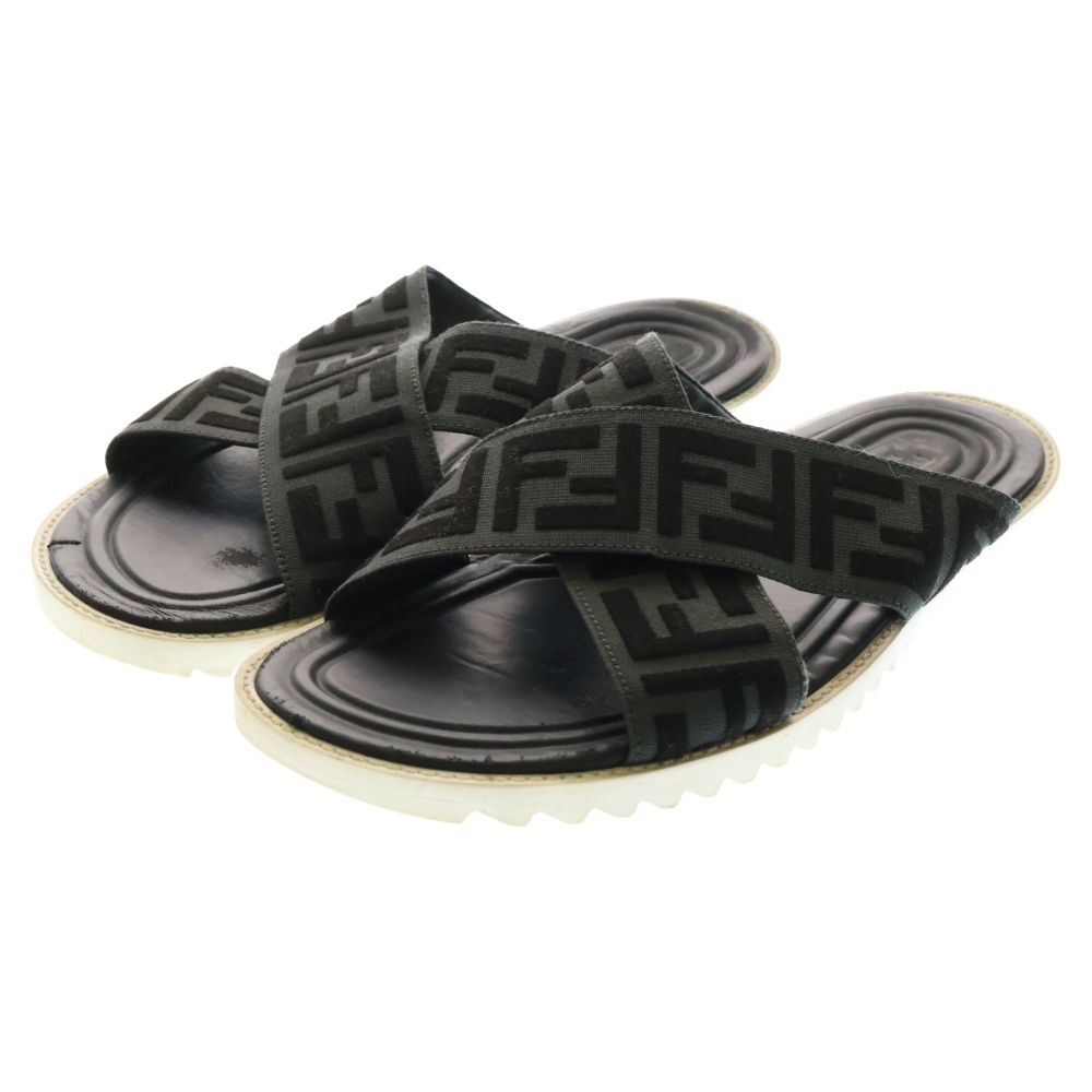 FENDI (フェンディ) FF Logo Cross Slider Slippers FFロゴ