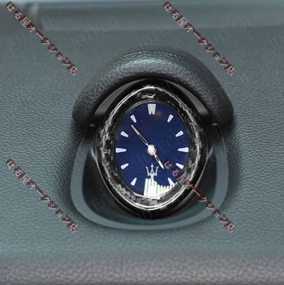 マセラティ ギブリ 2014～2021年モデル用 ドライカーボン製 インストゥルメントパネル 時計フレーム 1個