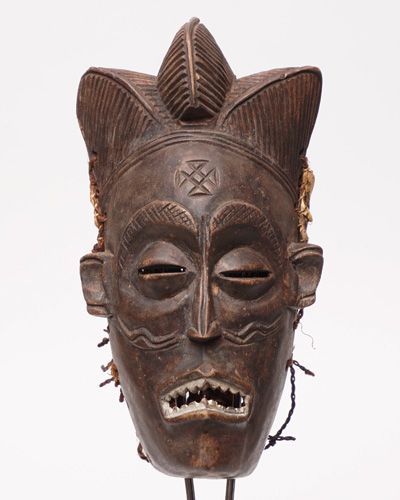 アフリカ コンゴ族 チョクウェ族 マスク 割引 No.364 仮面 木彫り 彫刻